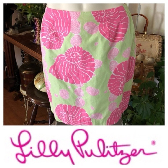 Lilly Pulitzer Pink and Green Women's Skirt size 8 - Picture 1 of 5